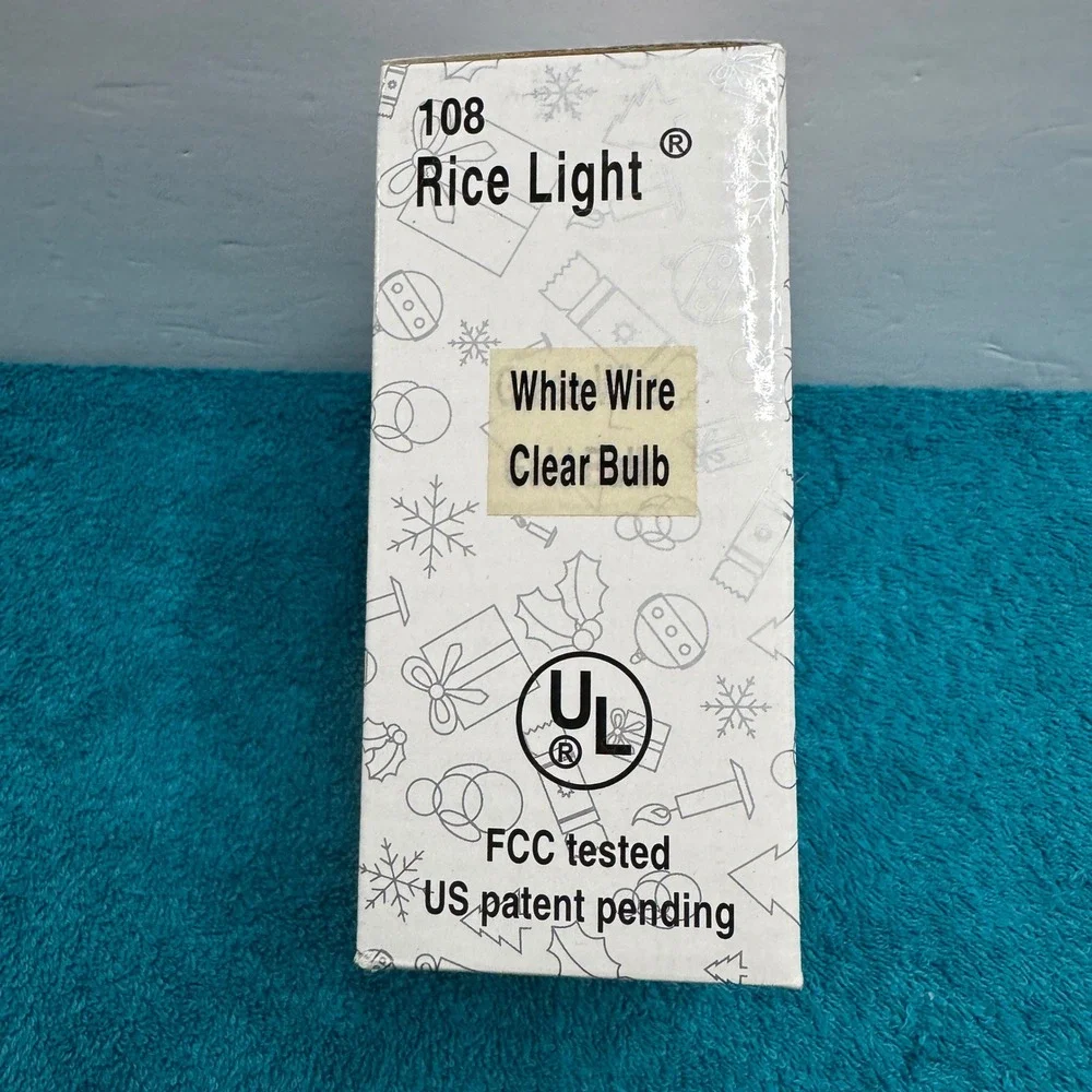 Rice‎ Light 108 Clear Bulb White Wire Chasing Flashing String Lights TH2-108L/3F